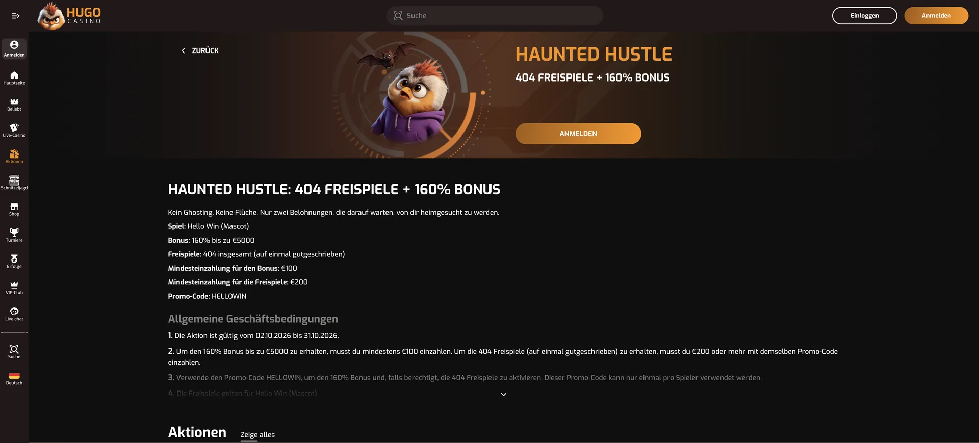 Haunted Hustle Hugo Casino Bonus: Haunted Hustle