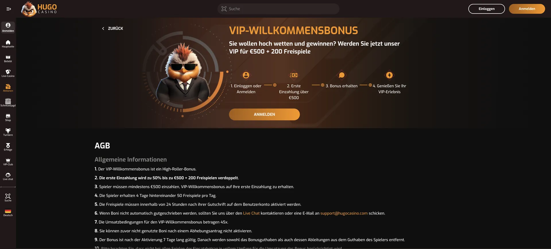 Hugo Casino Auszahlung