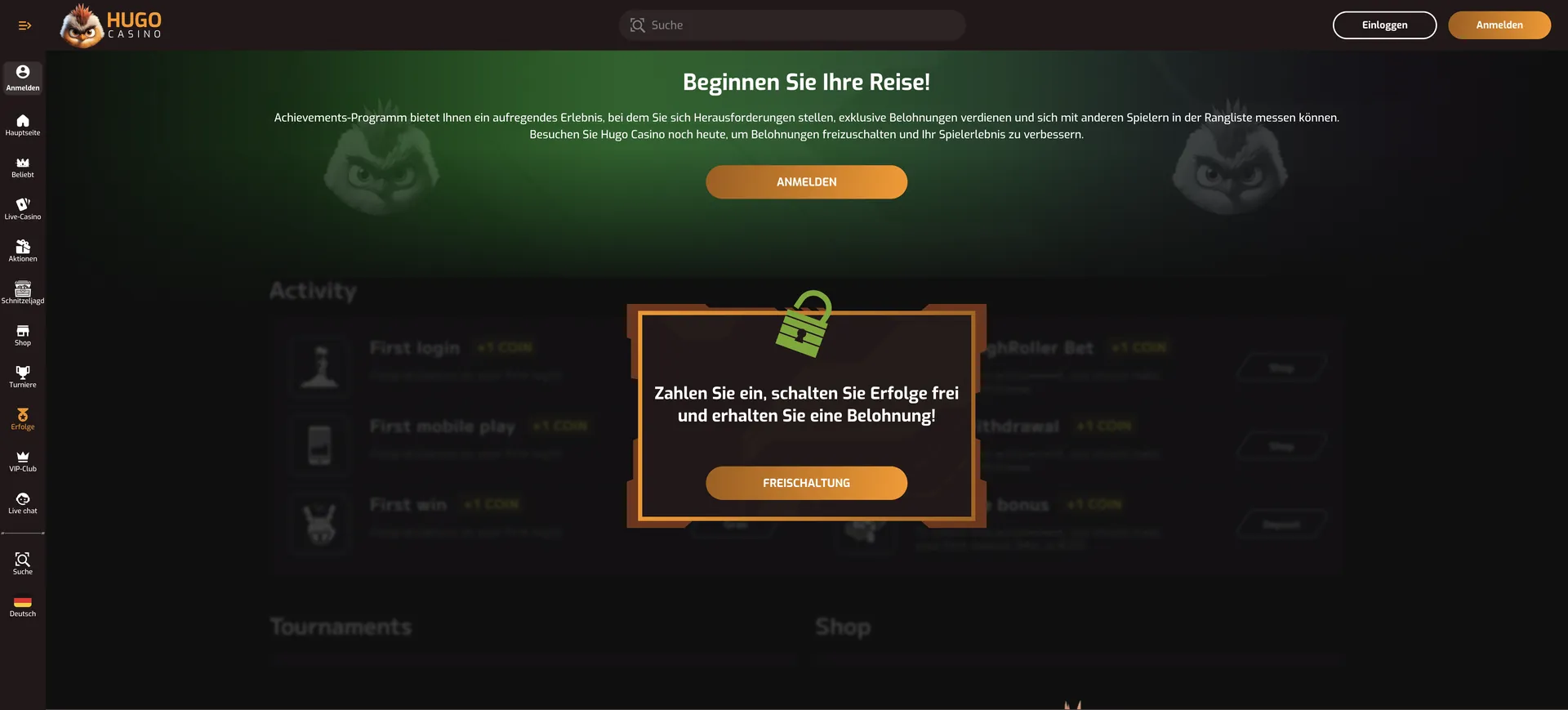 Erfolge Hugo Casino Login: Erfolge