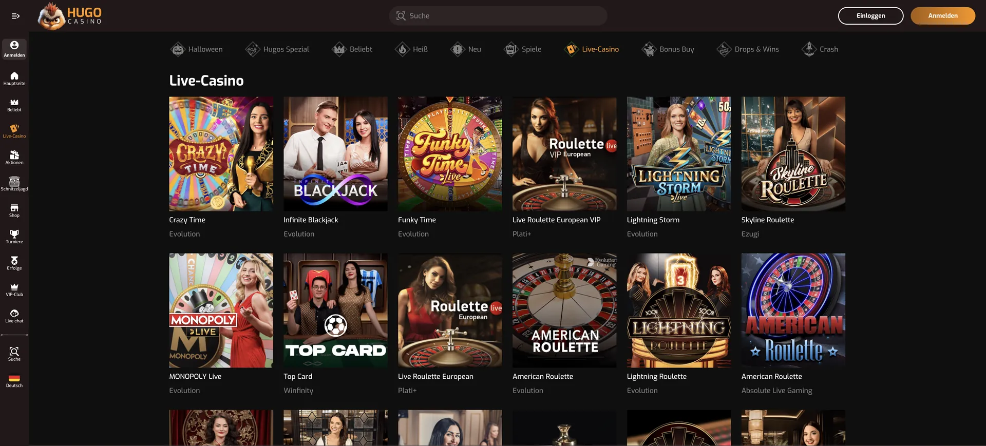 Hugo Casino Live Casino